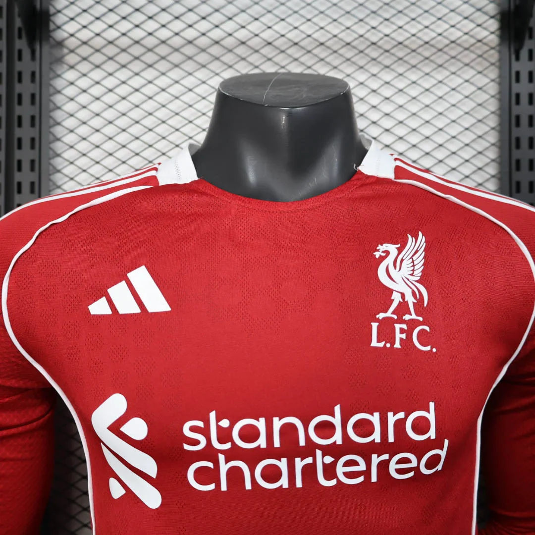 2025/2026 Player Version Long Sleeve Liverpool Home Football Shirt