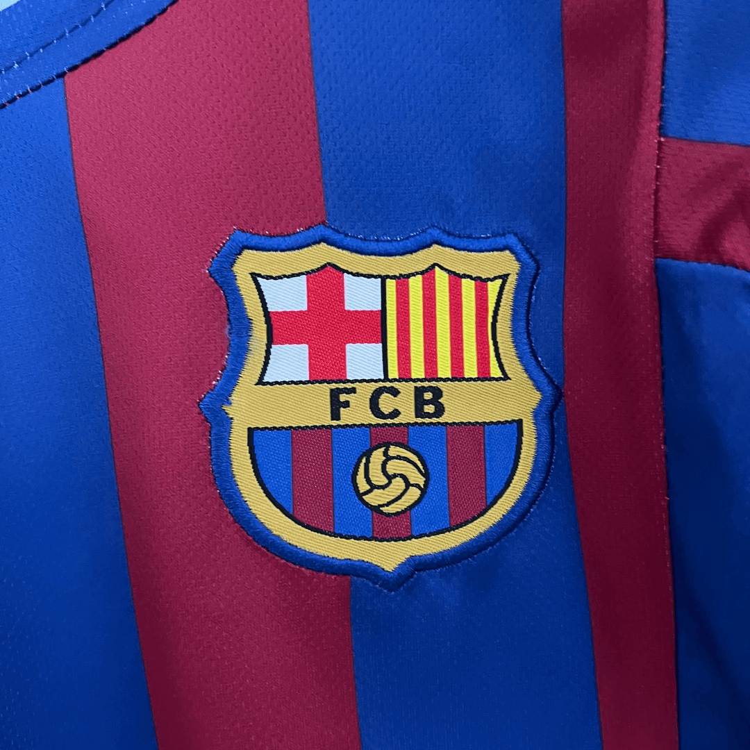 2005/2006 Retro Kids Size Barcelona Home Football Shirt 1:1 Thai Quality