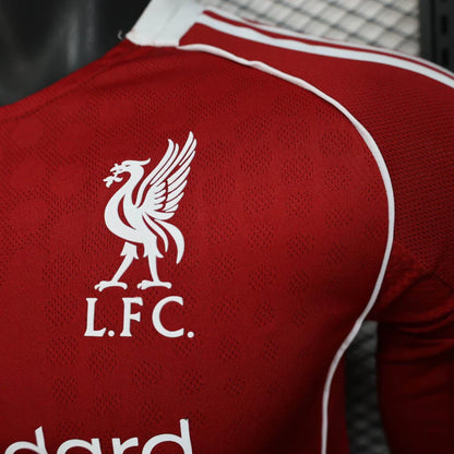 2025/2026 Player Version Long Sleeve Liverpool Home Football Shirt