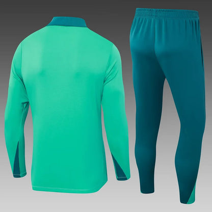 2024 Portugal Half-Pull Tracksuit Green Football Jersey 1:1 Thai Quality