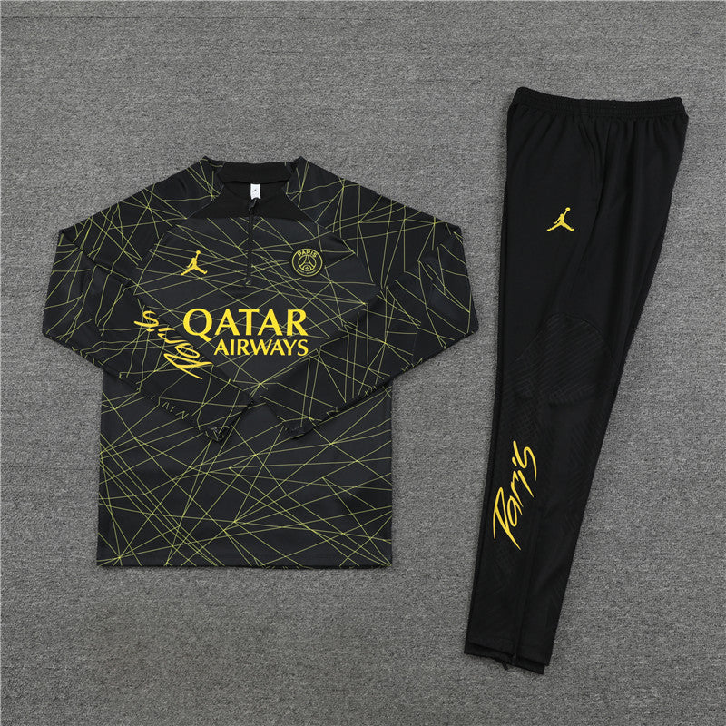 2022/2023 PSG Paris Saint-Germain Black Half-Pull Tracksuit