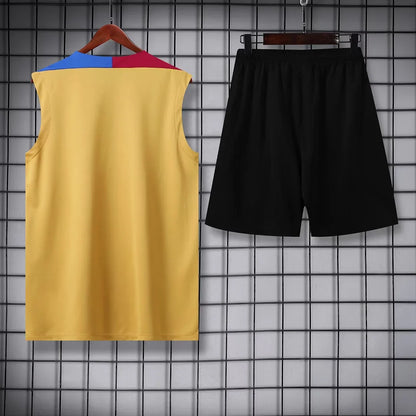 2024/2025 Barcelona pre-match training Glod Jersey+Shorts 1:1 Thai Quality