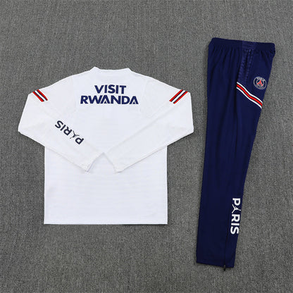 2021/2022 Psg Paris Saint-Germain Half-Pull Tracksuit White