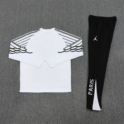 2025/2026 PSG Paris Saint-Germain White Half-Pull Tracksuit