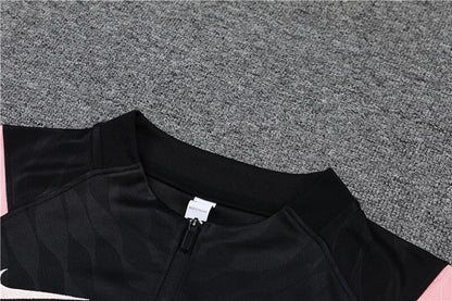 2021/2022 Psg Paris Saint-Germain Half-Pull Tracksuit Black Pink Sleeves